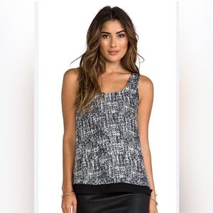 Vince Black & White  Silk Sleeveless Tank Top Blouse Small